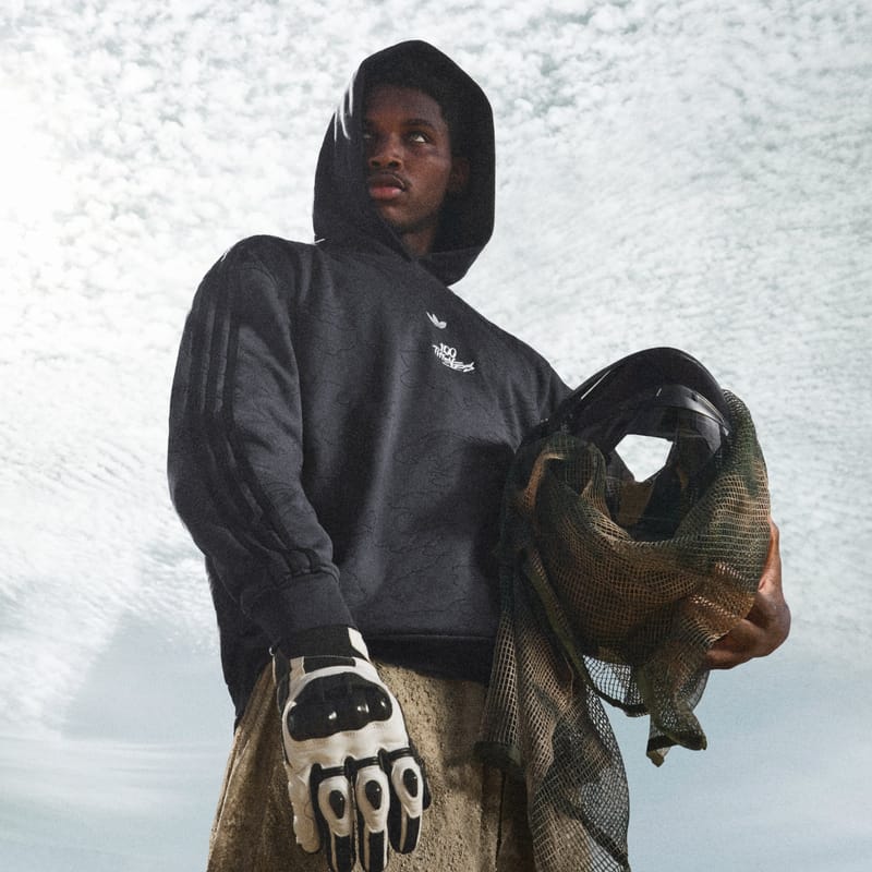 100 Thieves x adidas Originals Spring Summer 2025 collection hoodie view