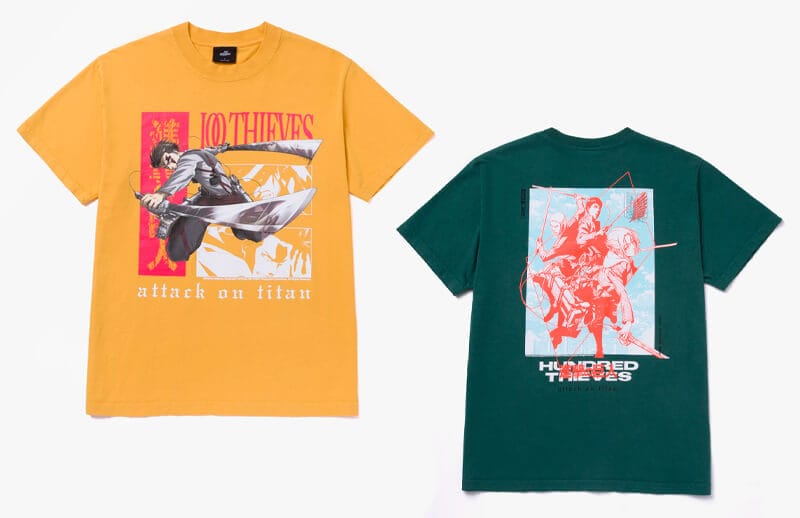 100T x Attack on Titan Levi vs. Kenny and R.A.B. T-Shirts © 100 Thieves shop