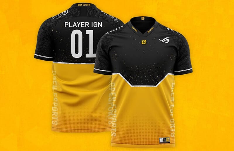 Bren Esports Black and Yellow custom Jersey