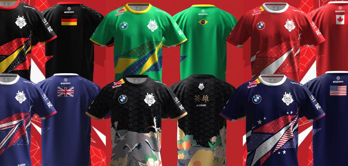 G2 Esports 2022 official Country Jerseys