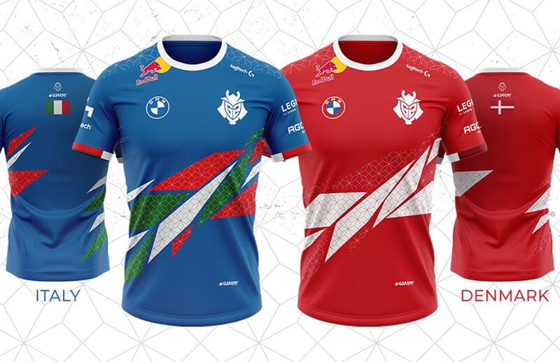 G2 Esports new Italian and Danish Jerseys