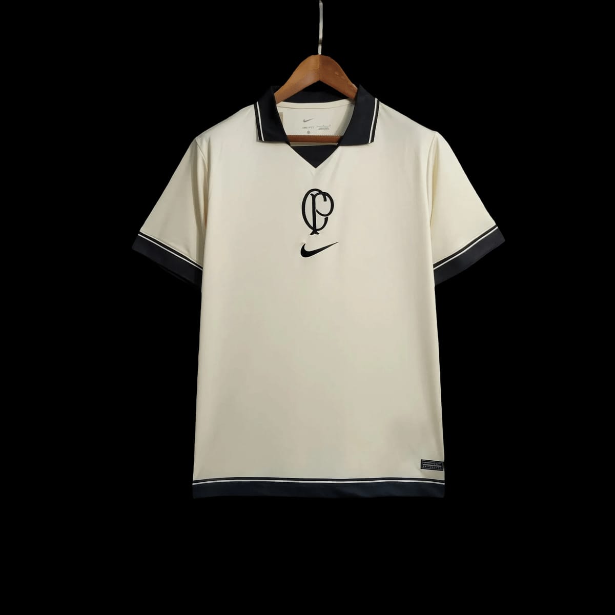 Official product image of the Corinthians Esports 2024 player uniform in the club's black and white colors