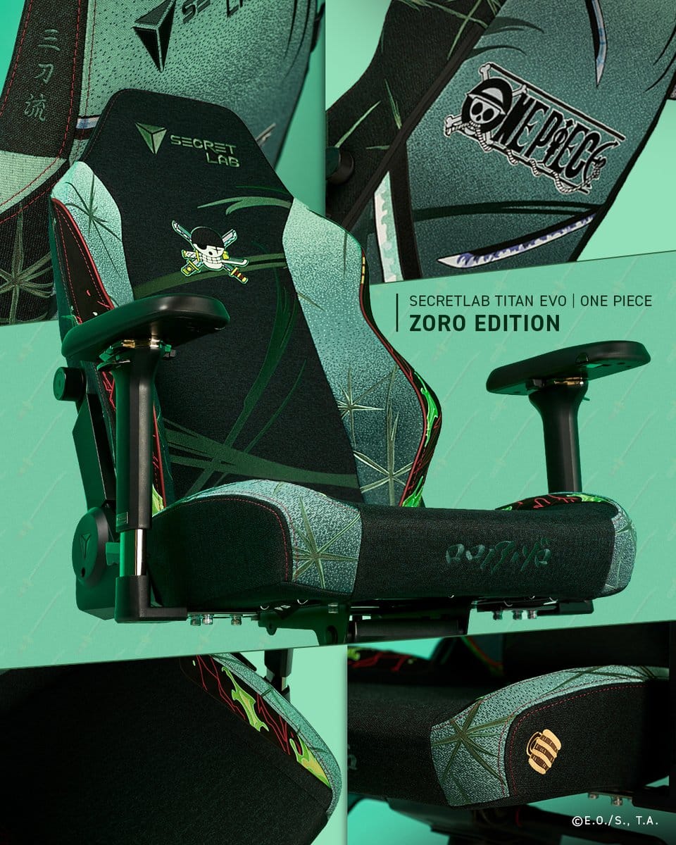 Secretlab TITAN Evo One Piece Zoro Edition detail shot